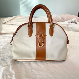 Vintage Jackson Cream & Brown Purse